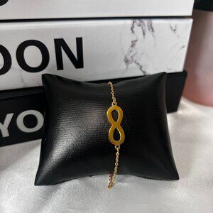 Stainless Steel Gold Tone Infinity Link Bracelet Stylish & Elegant